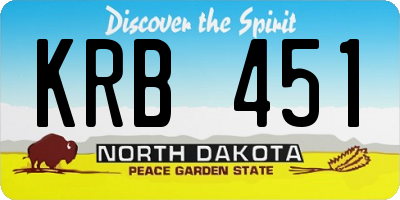 ND license plate KRB451
