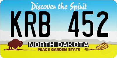 ND license plate KRB452