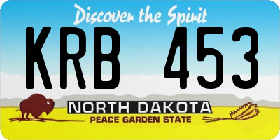 ND license plate KRB453