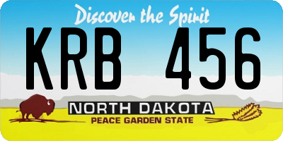 ND license plate KRB456