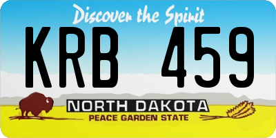 ND license plate KRB459