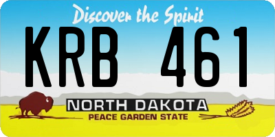 ND license plate KRB461