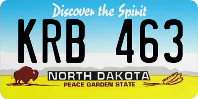 ND license plate KRB463