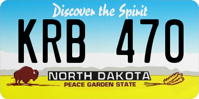 ND license plate KRB470