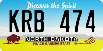 ND license plate KRB474