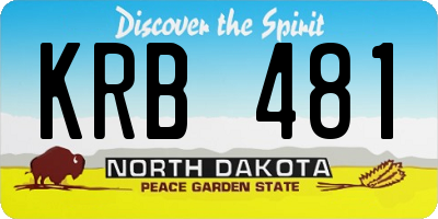 ND license plate KRB481