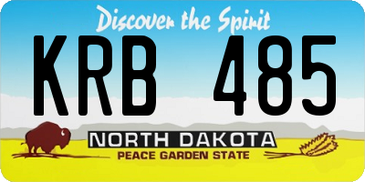 ND license plate KRB485