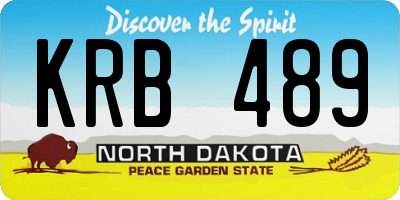 ND license plate KRB489
