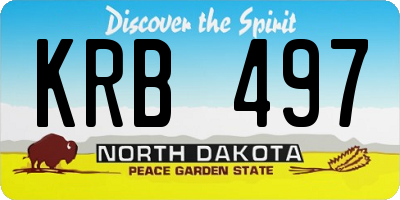 ND license plate KRB497
