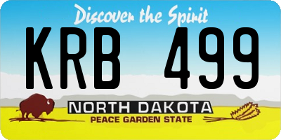 ND license plate KRB499