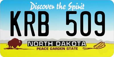 ND license plate KRB509