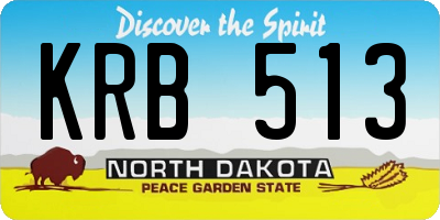 ND license plate KRB513