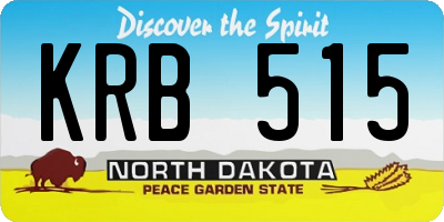 ND license plate KRB515