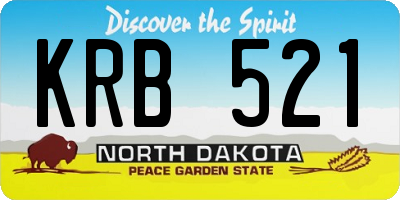 ND license plate KRB521