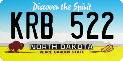 ND license plate KRB522