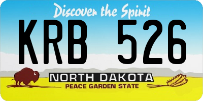 ND license plate KRB526