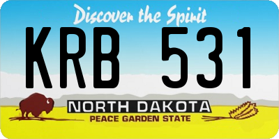 ND license plate KRB531