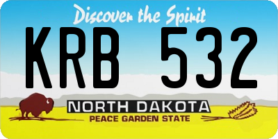 ND license plate KRB532