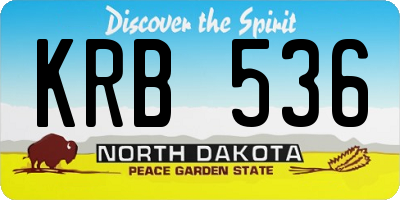 ND license plate KRB536