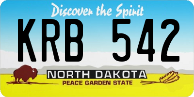 ND license plate KRB542