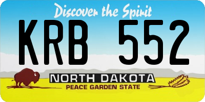 ND license plate KRB552