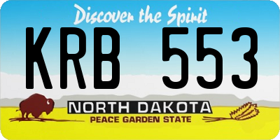 ND license plate KRB553