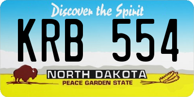 ND license plate KRB554
