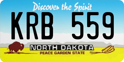 ND license plate KRB559