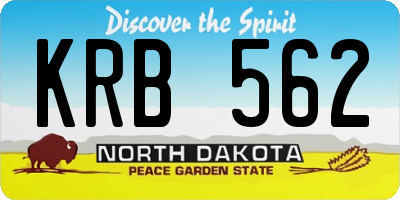 ND license plate KRB562