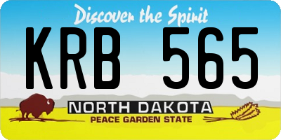 ND license plate KRB565