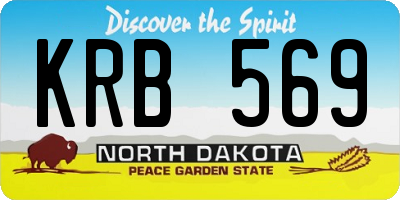 ND license plate KRB569