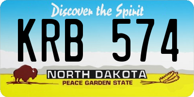 ND license plate KRB574