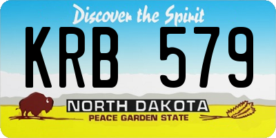 ND license plate KRB579
