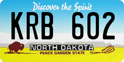 ND license plate KRB602