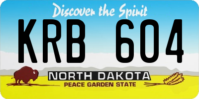 ND license plate KRB604