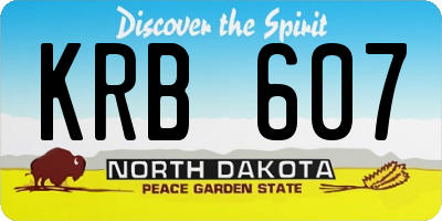 ND license plate KRB607