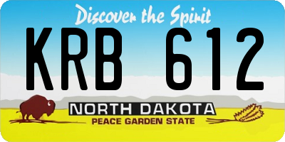 ND license plate KRB612