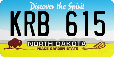 ND license plate KRB615