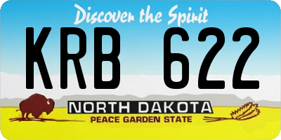 ND license plate KRB622