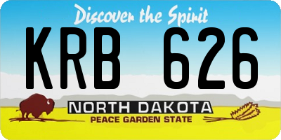 ND license plate KRB626