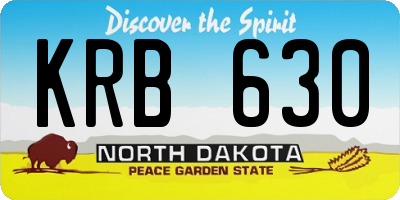 ND license plate KRB630