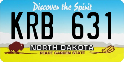 ND license plate KRB631