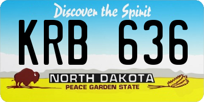 ND license plate KRB636