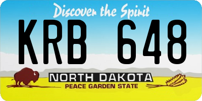 ND license plate KRB648
