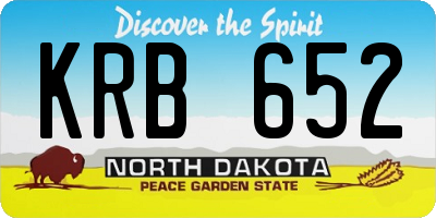 ND license plate KRB652