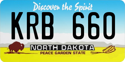ND license plate KRB660
