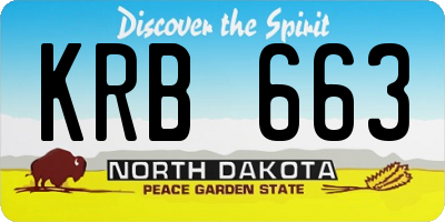 ND license plate KRB663