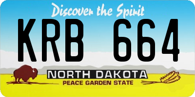 ND license plate KRB664