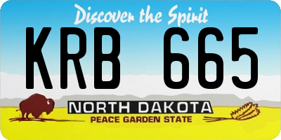 ND license plate KRB665