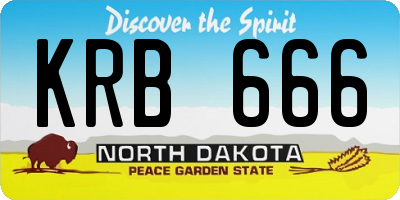 ND license plate KRB666
